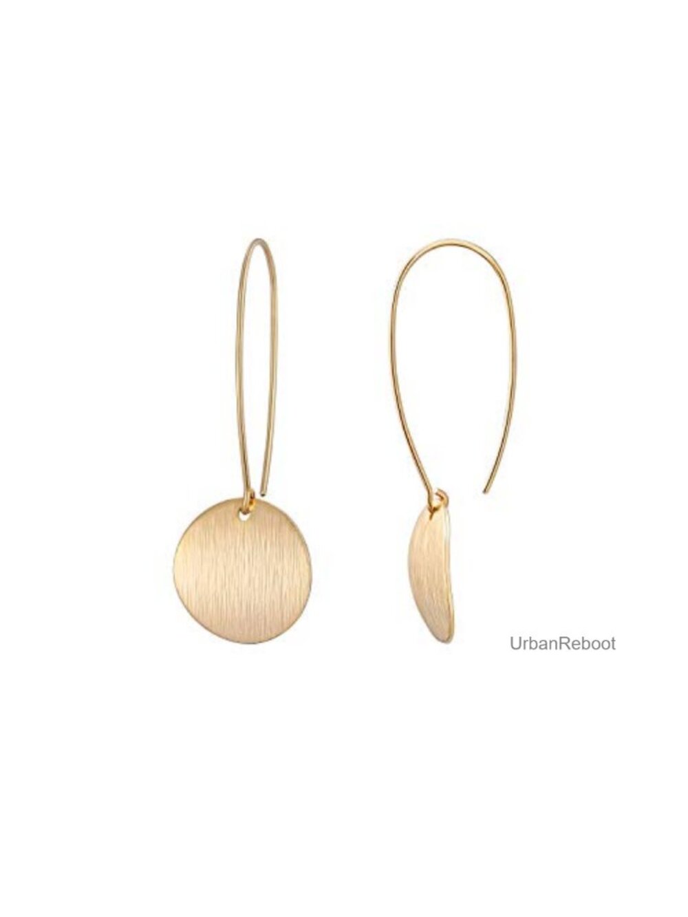 18K Gold Filled Disc Ball Triangle Sunburst Drop Earrings Dangle Lightweight